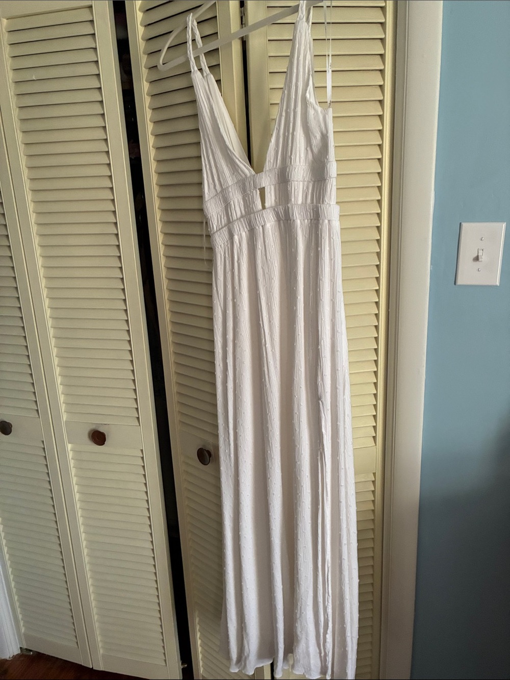 Lulus White V-Neck Maxi Slip Dress